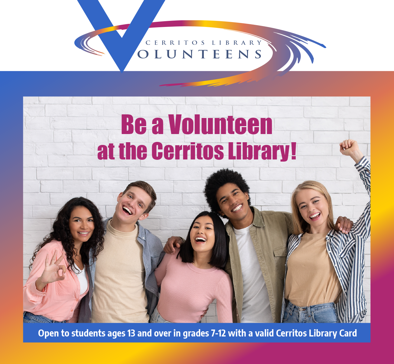 Be a Volunteen at the Cerritos Library!